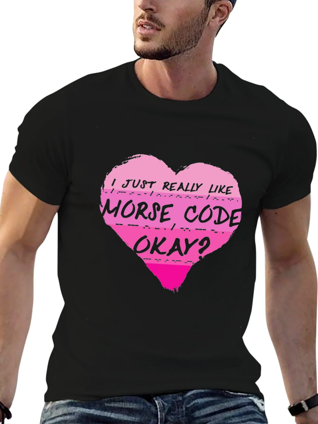 Morse Code Heart T-Shirt - I Just Really Like product image 6