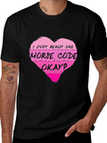 Morse Code Heart T-Shirt - I Just Really Like product image 1