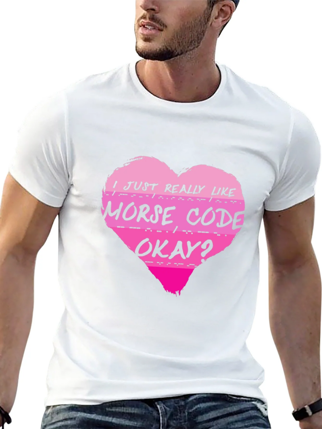 Morse Code Heart T-Shirt - I Just Really Like product image 12