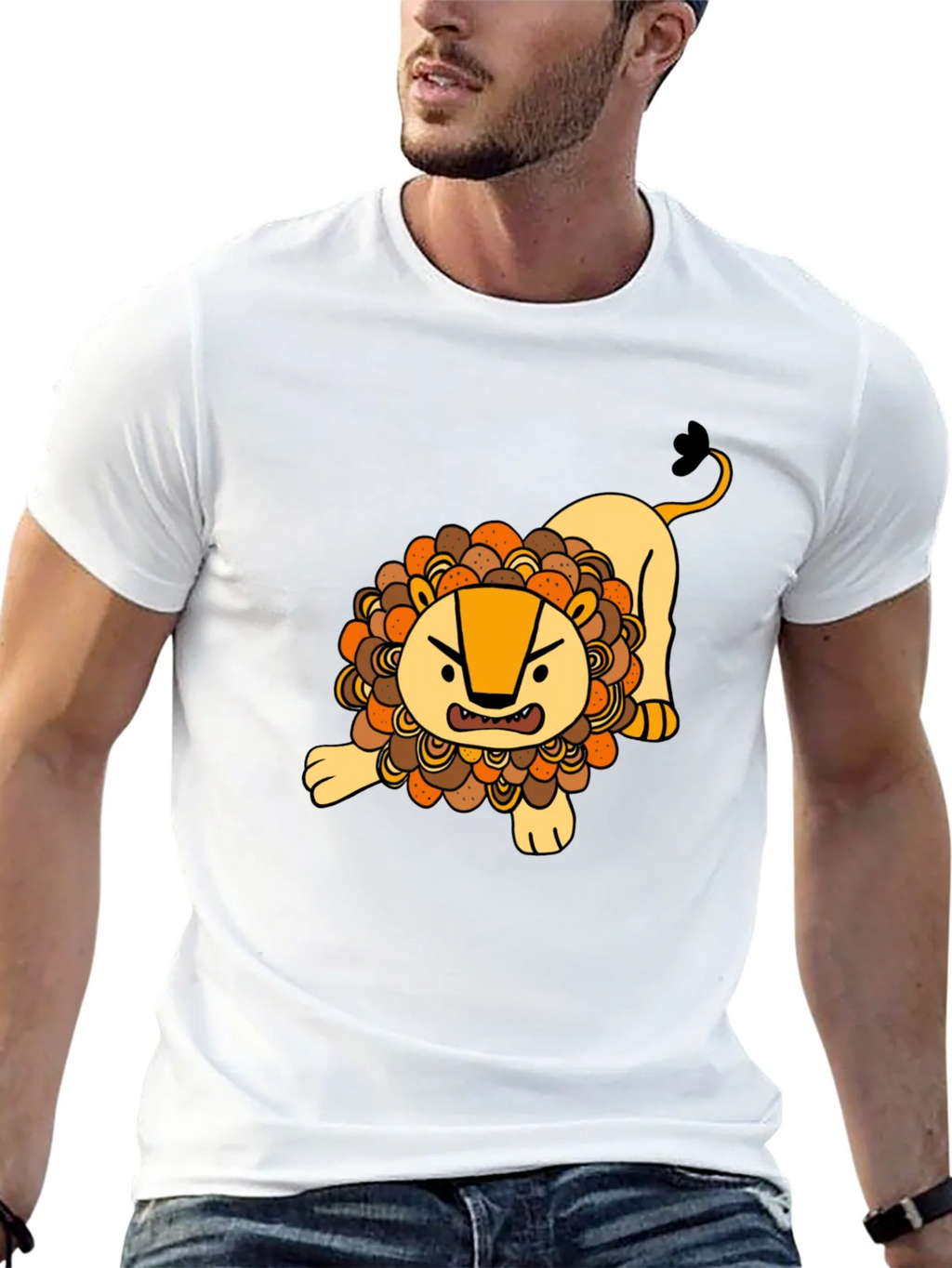 Cartoon Lion Graphic T-Shirt - Black product image 10