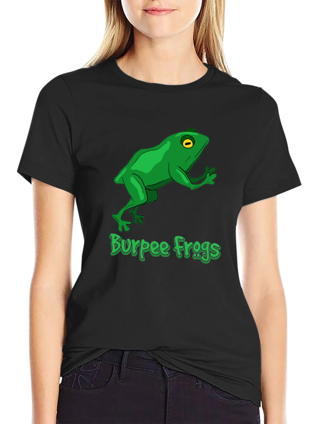 Burpee Frogs Graphic Tee - Black Cotton T-Shirt product image 2
