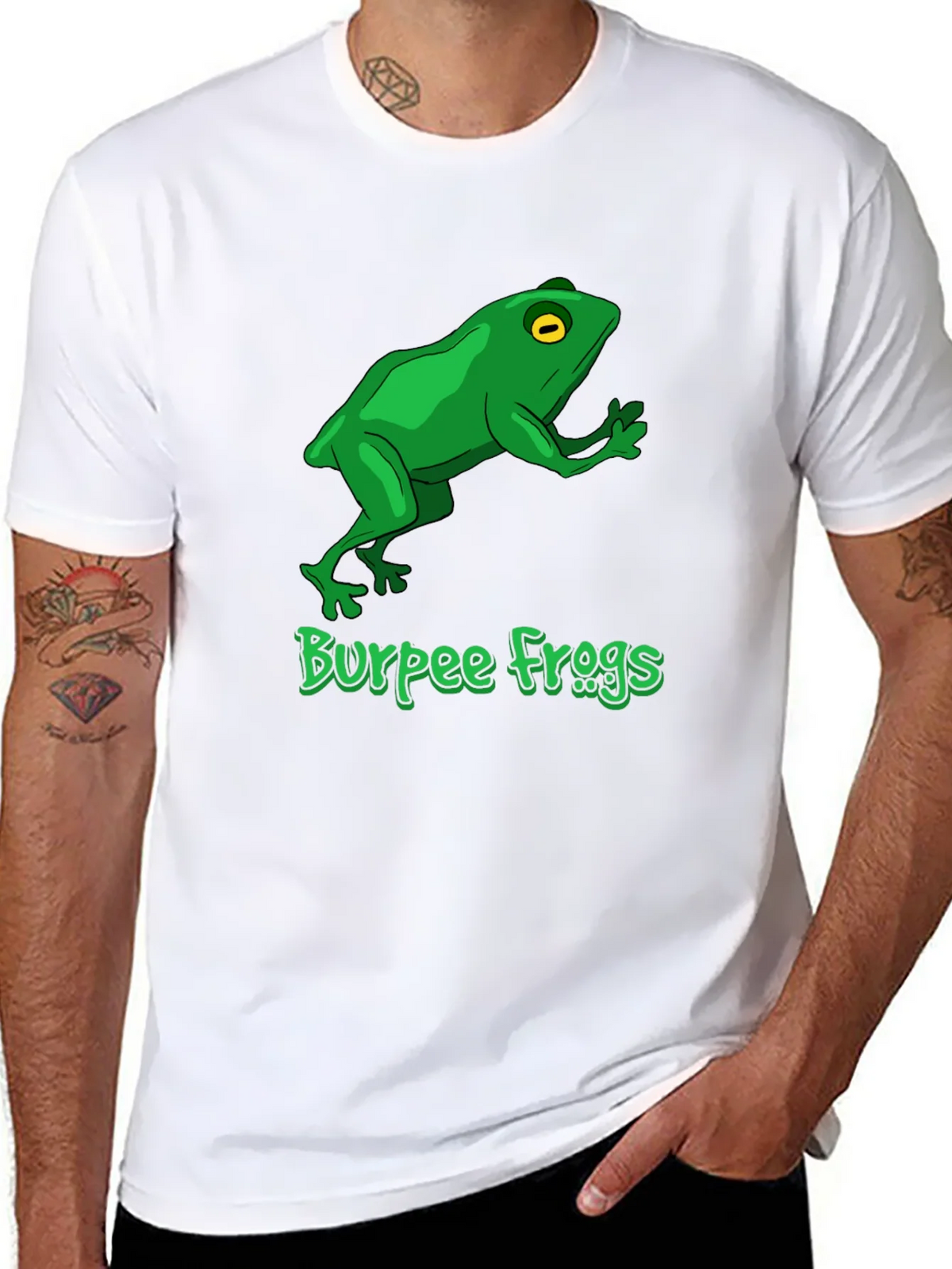 Burpee Frogs Graphic Tee - Black Cotton T-Shirt product image 7