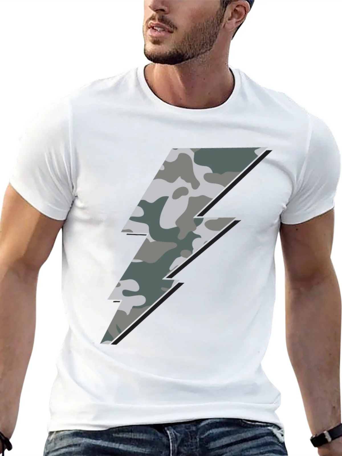 Camo Bolt Graphic Tee - Stylish Mens Casual Shirt product image 12