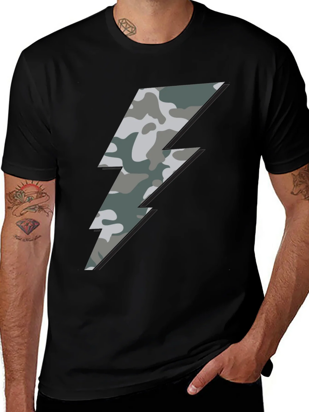Camo Bolt Graphic Tee - Stylish Mens Casual Shirt product image 1