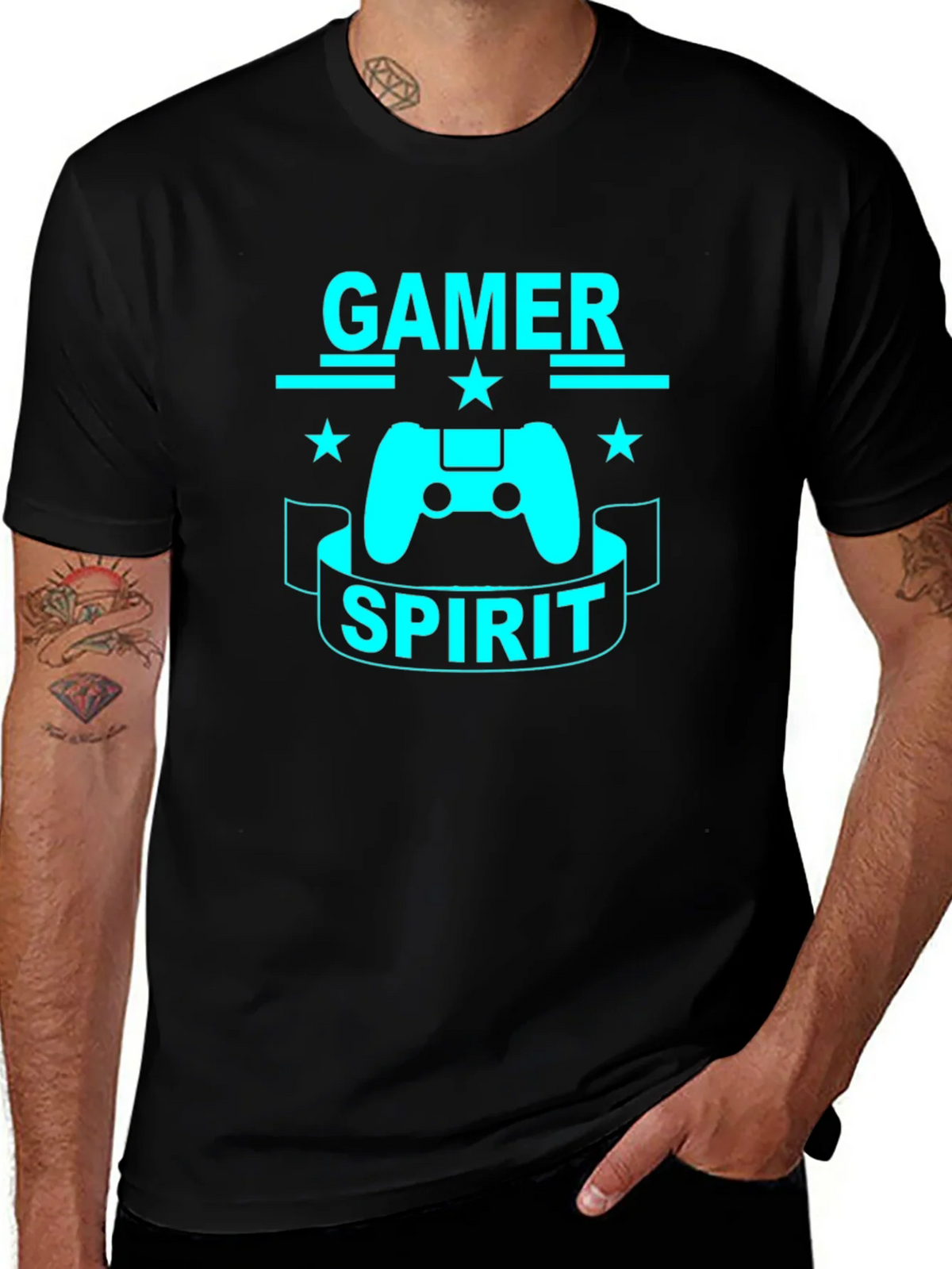Gamer Spirit T-Shirt - Black Cotton Tee for Gaming product image 1