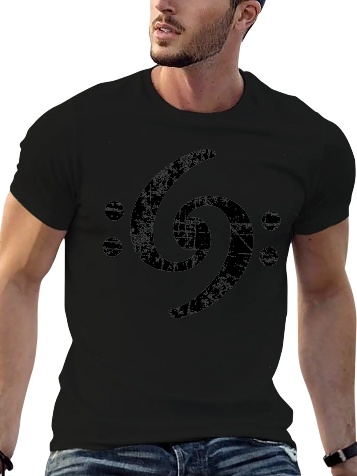 Bass Clef Symbol Graphic Tee - Black product image 6