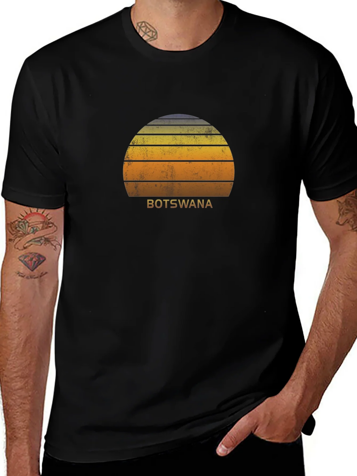 Vintage Botswana Sunset T-Shirt - Retro Graphic Tee product image 1