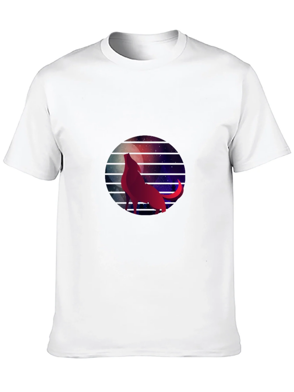Wolf Moon Galaxy Graphic Tee - Black Cotton T-Shirt product image 9