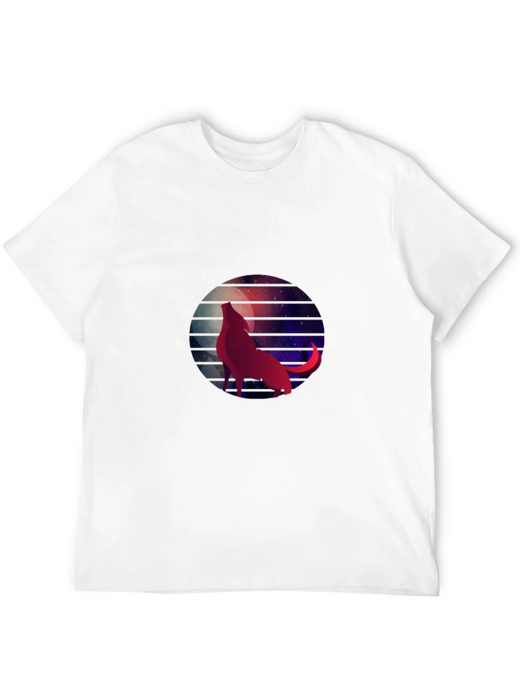 Wolf Moon Galaxy Graphic Tee - Black Cotton T-Shirt product image 11