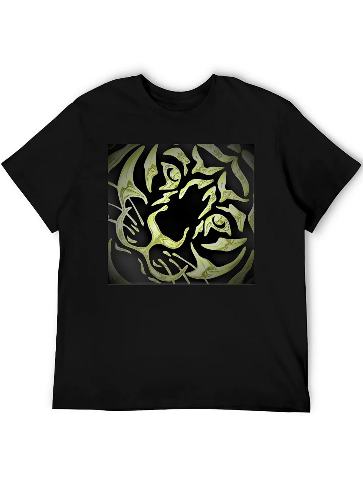 Abstract Tiger Graphic Tee - Black Cotton Blend product image 5