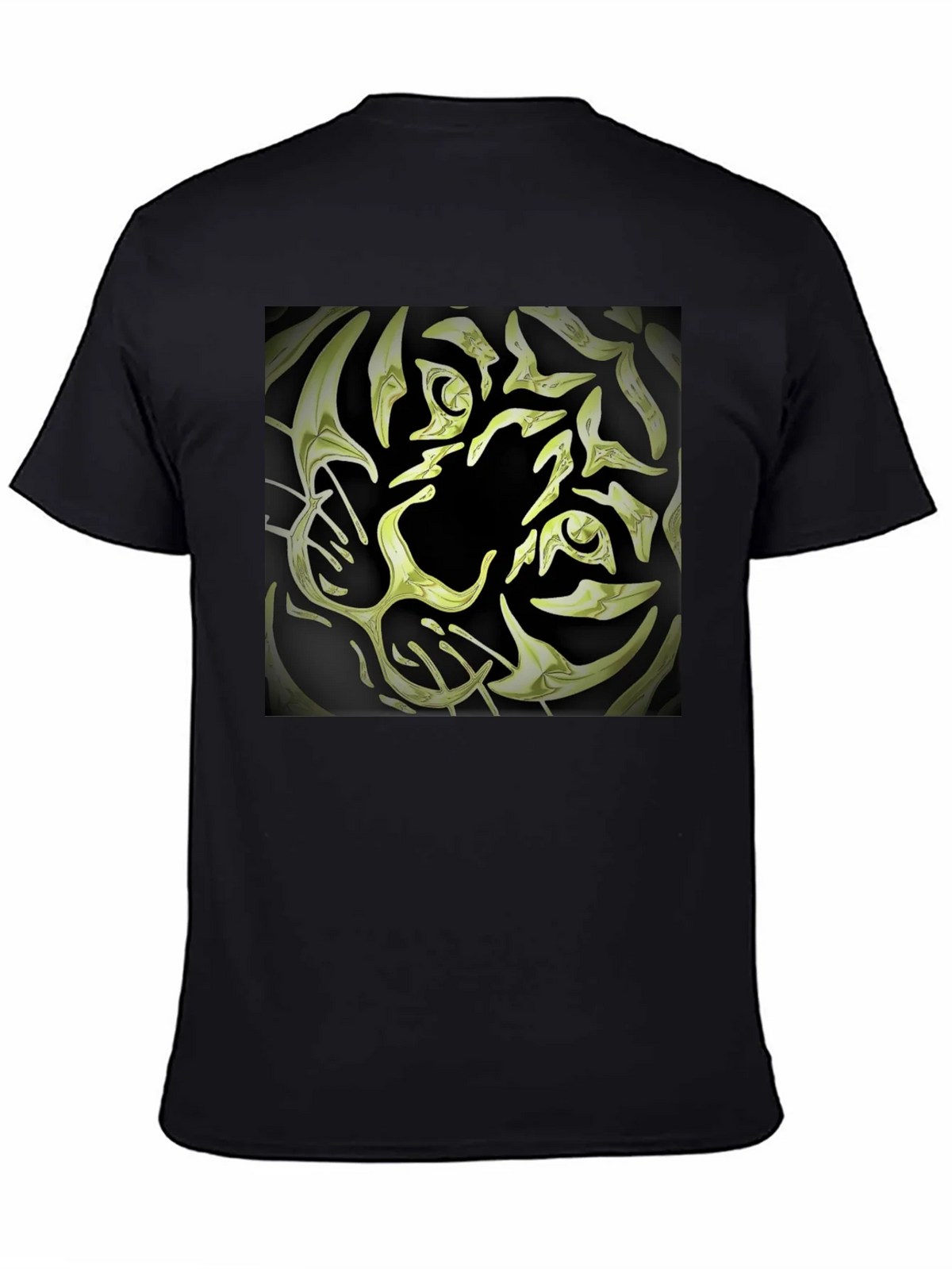 Abstract Tiger Graphic Tee - Black Cotton Blend product image 4