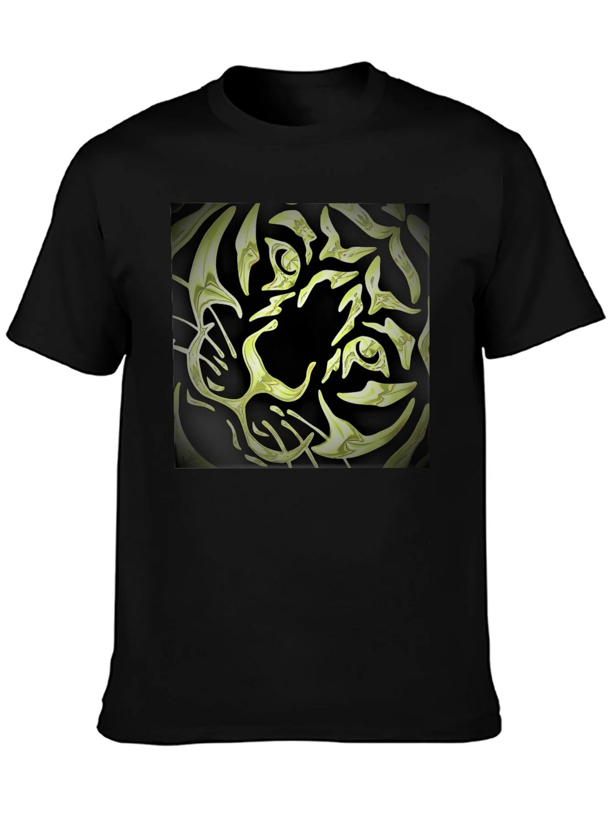 Abstract Tiger Graphic Tee - Black Cotton Blend product image 3