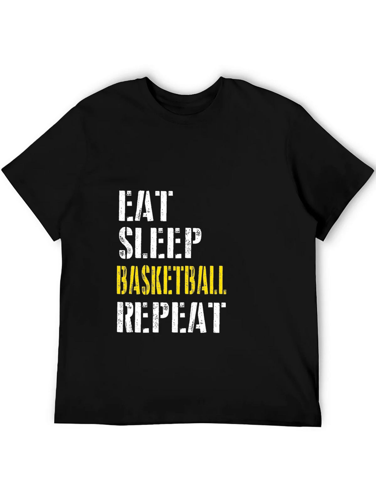 Eat Sleep Basketball Repeat Black Graphic T-Shirt product image 5