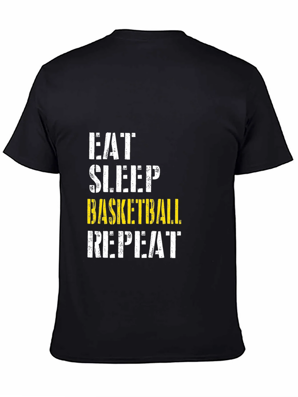 Eat Sleep Basketball Repeat Black Graphic T-Shirt product image 4