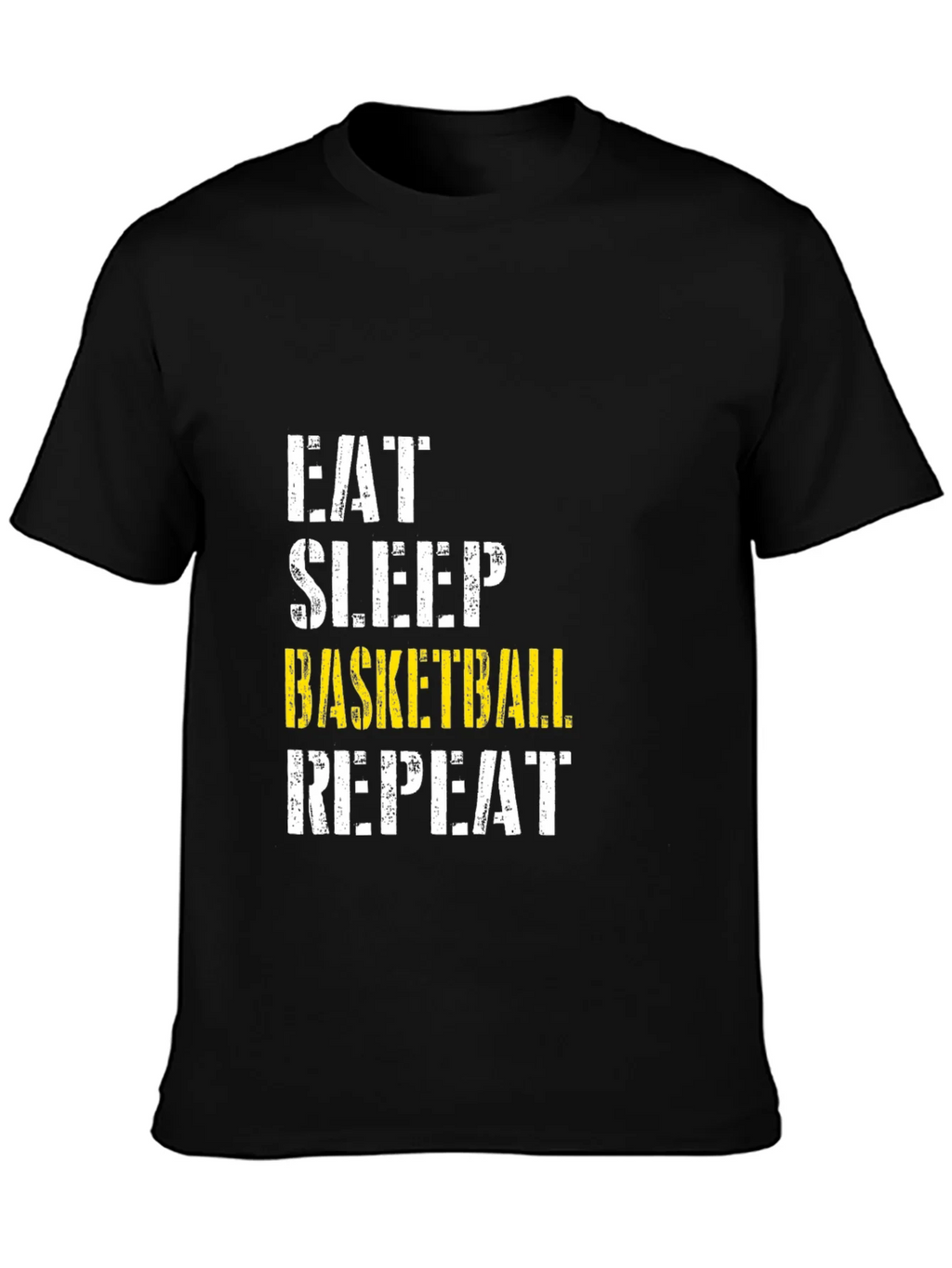 Eat Sleep Basketball Repeat Black Graphic T-Shirt product image 3