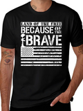 Land of the Free Brave T-Shirt USA Flag product image 1