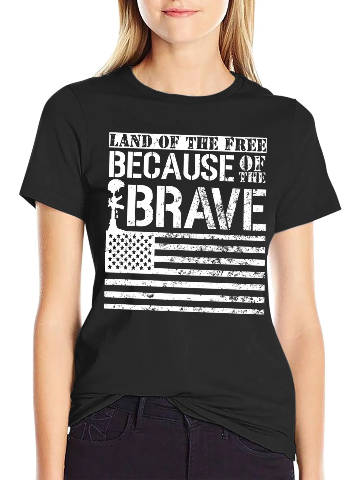 Land of the Free Brave T-Shirt USA Flag product image 2
