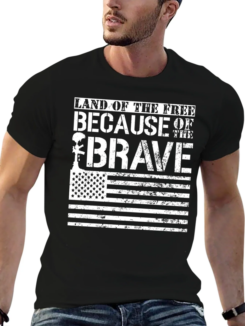 Land of the Free Brave T-Shirt USA Flag product image 6