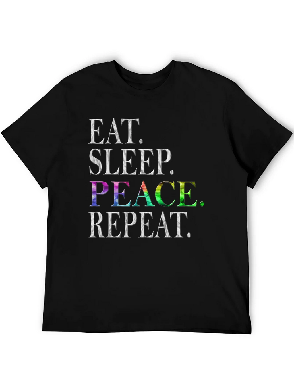 Eat Sleep Peace Repeat T-Shirt - Rainbow Graphic Tee product image 5