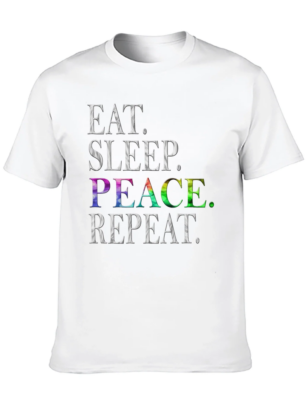 Eat Sleep Peace Repeat T-Shirt - Rainbow Graphic Tee product image 9