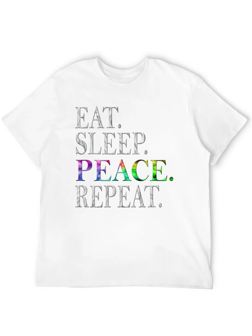 Eat Sleep Peace Repeat T-Shirt - Rainbow Graphic Tee product image 11