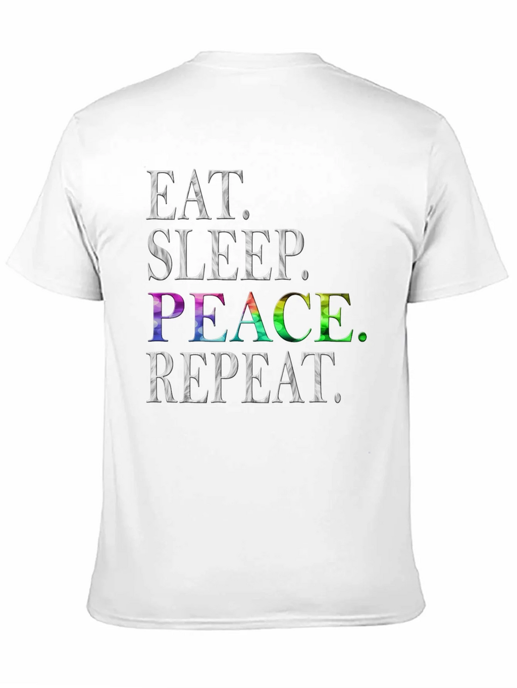 Eat Sleep Peace Repeat T-Shirt - Rainbow Graphic Tee product image 10