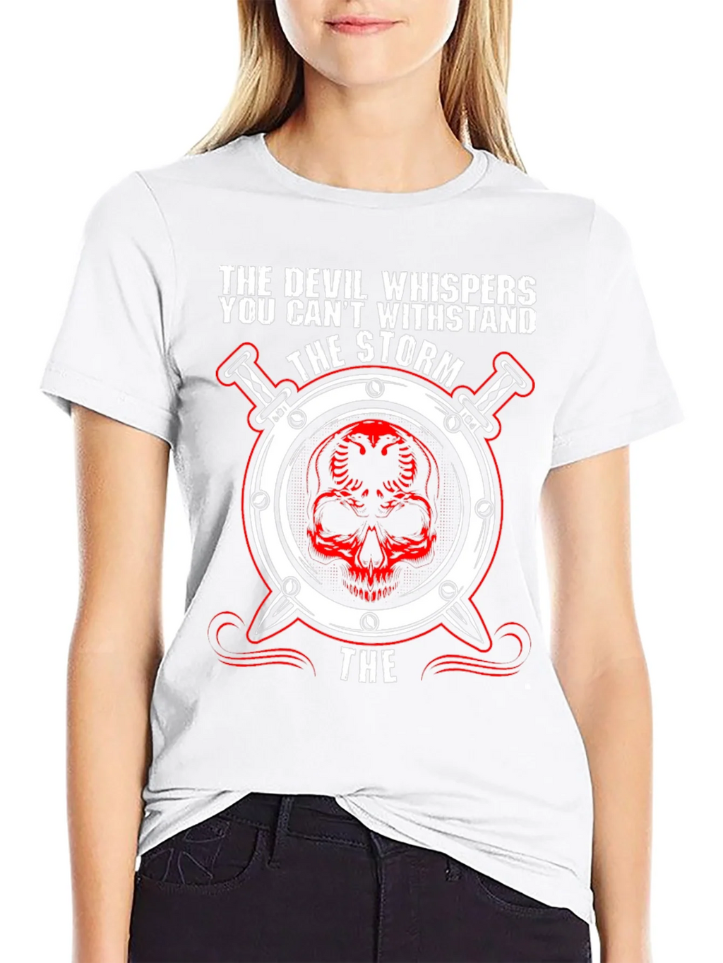 Devil Whispers the Storm Graphic T-Shirt product image 8