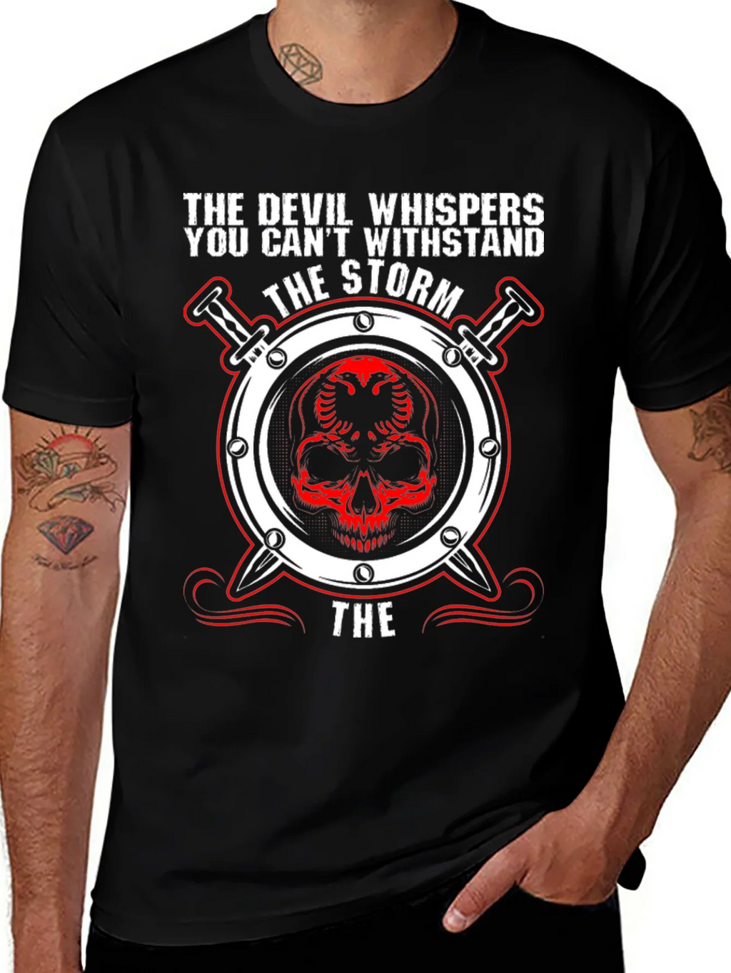 Devil Whispers the Storm Graphic T-Shirt product image 1