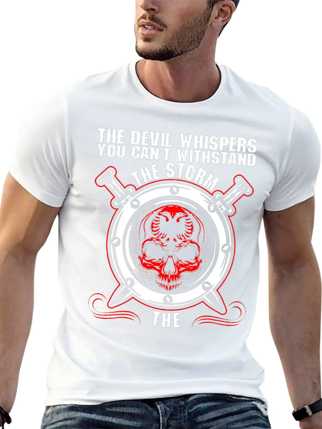 Devil Whispers the Storm Graphic T-Shirt product image 12