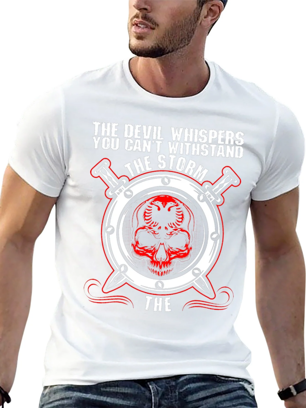 Devil Whispers the Storm Graphic T-Shirt product image 12