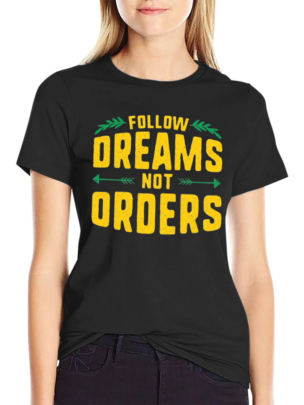 Follow Dreams Not Orders Graphic Tee - Black product image 2