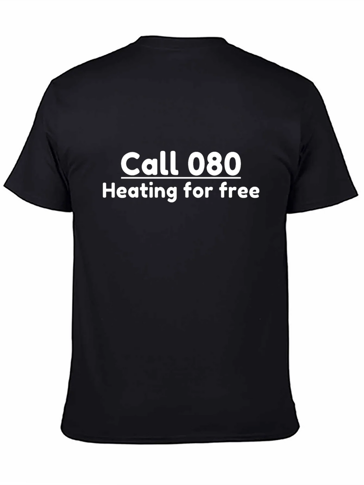 Call 080 Heating For Free Black T-Shirt product image 4
