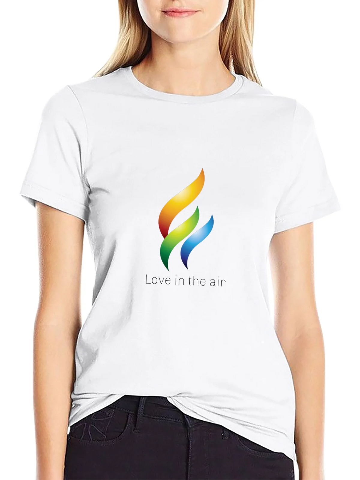 Rainbow Flame Graphic Black T-Shirt product image 8