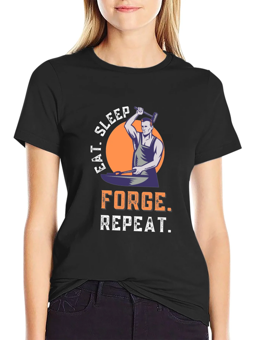 Eat Sleep Forge Repeat Black Graphic Tee product image 2