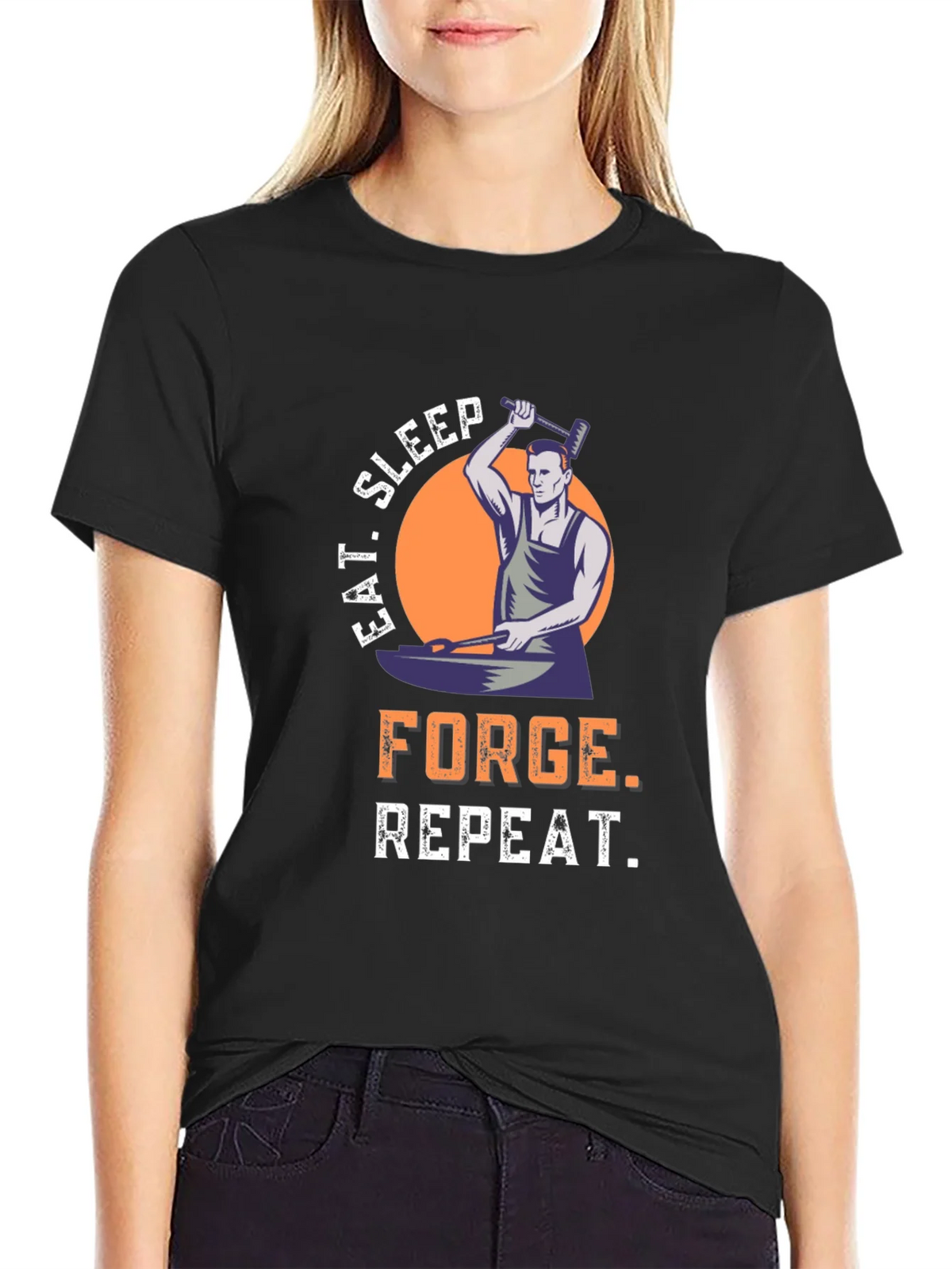 Eat Sleep Forge Repeat Black Graphic Tee product image 2