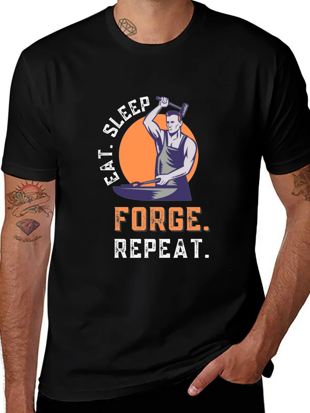 Eat Sleep Forge Repeat Black Graphic Tee product image 1