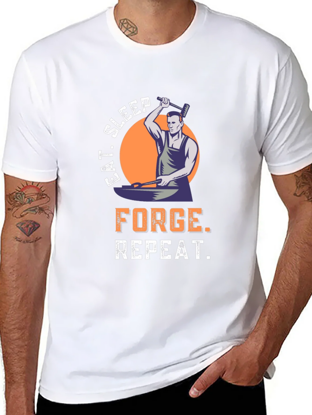 Eat Sleep Forge Repeat Black Graphic Tee product image 6