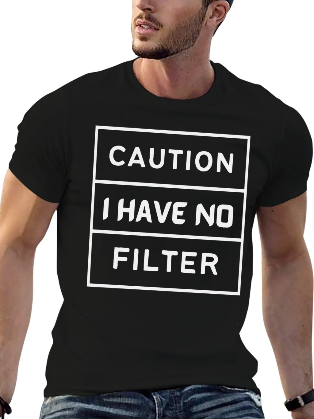 Caution: I Have No Filter Graphic Tee product image 6