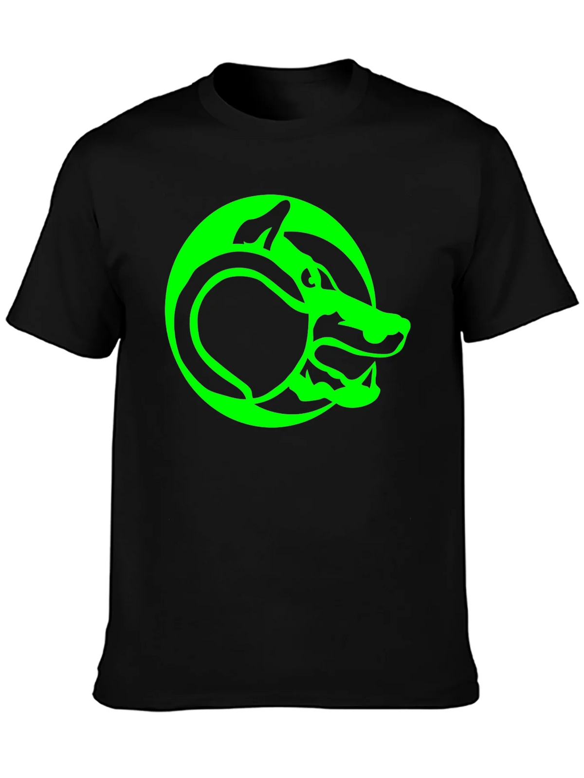 Green Serpent T-Shirt - Black Graphic Tee product image 3