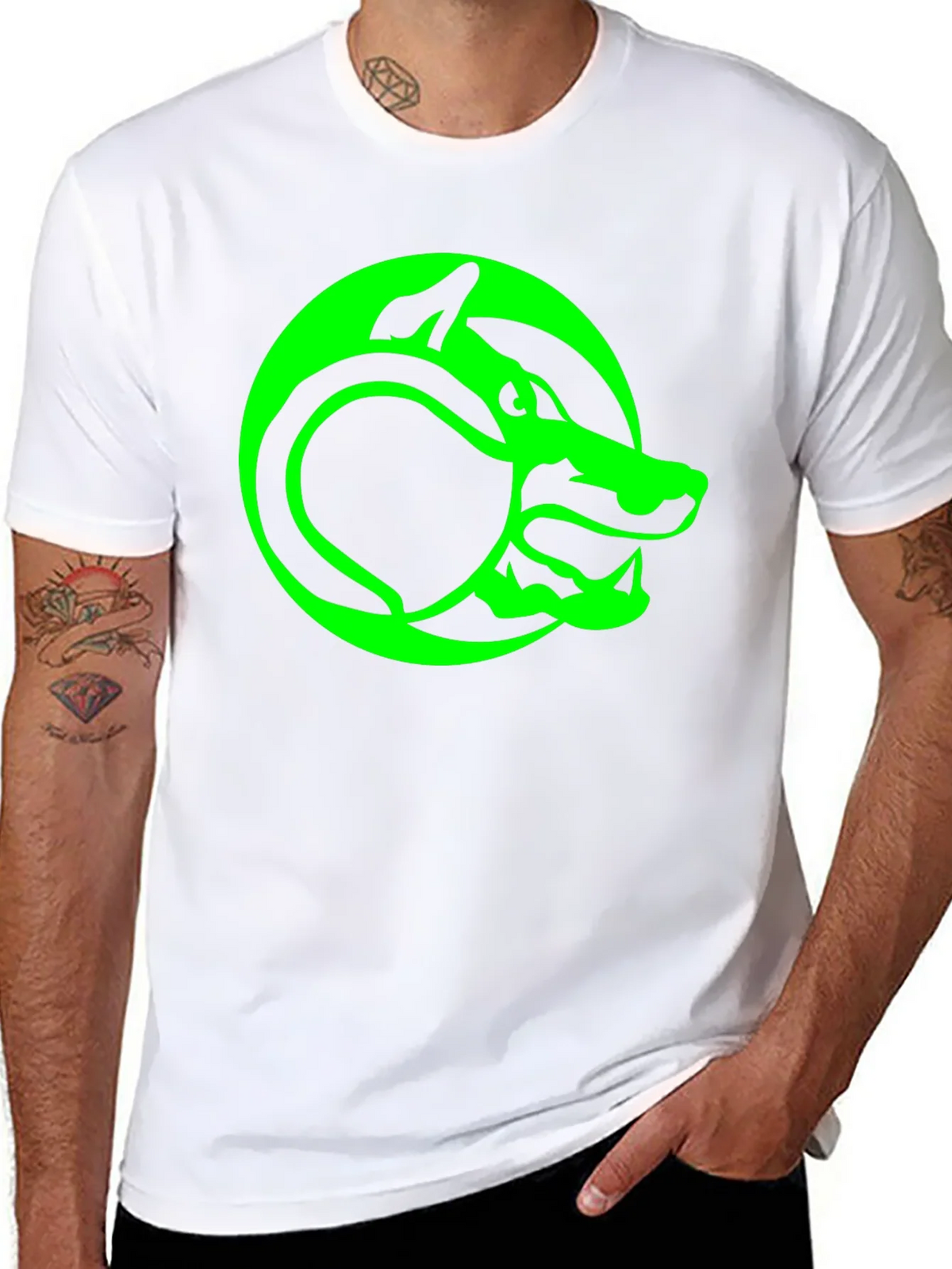 Green Serpent T-Shirt - Black Graphic Tee product image 7