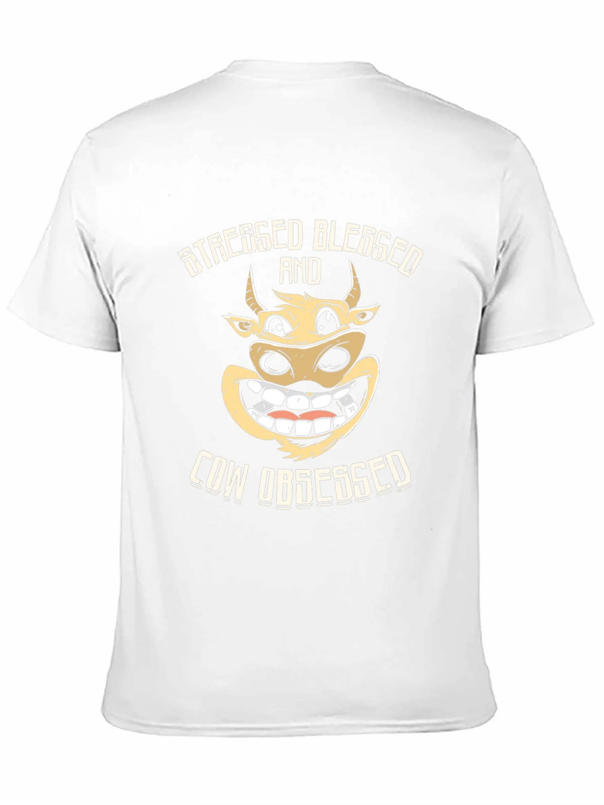 Stressed Blessed Cow Obsessed Black T-Shirt product image 10