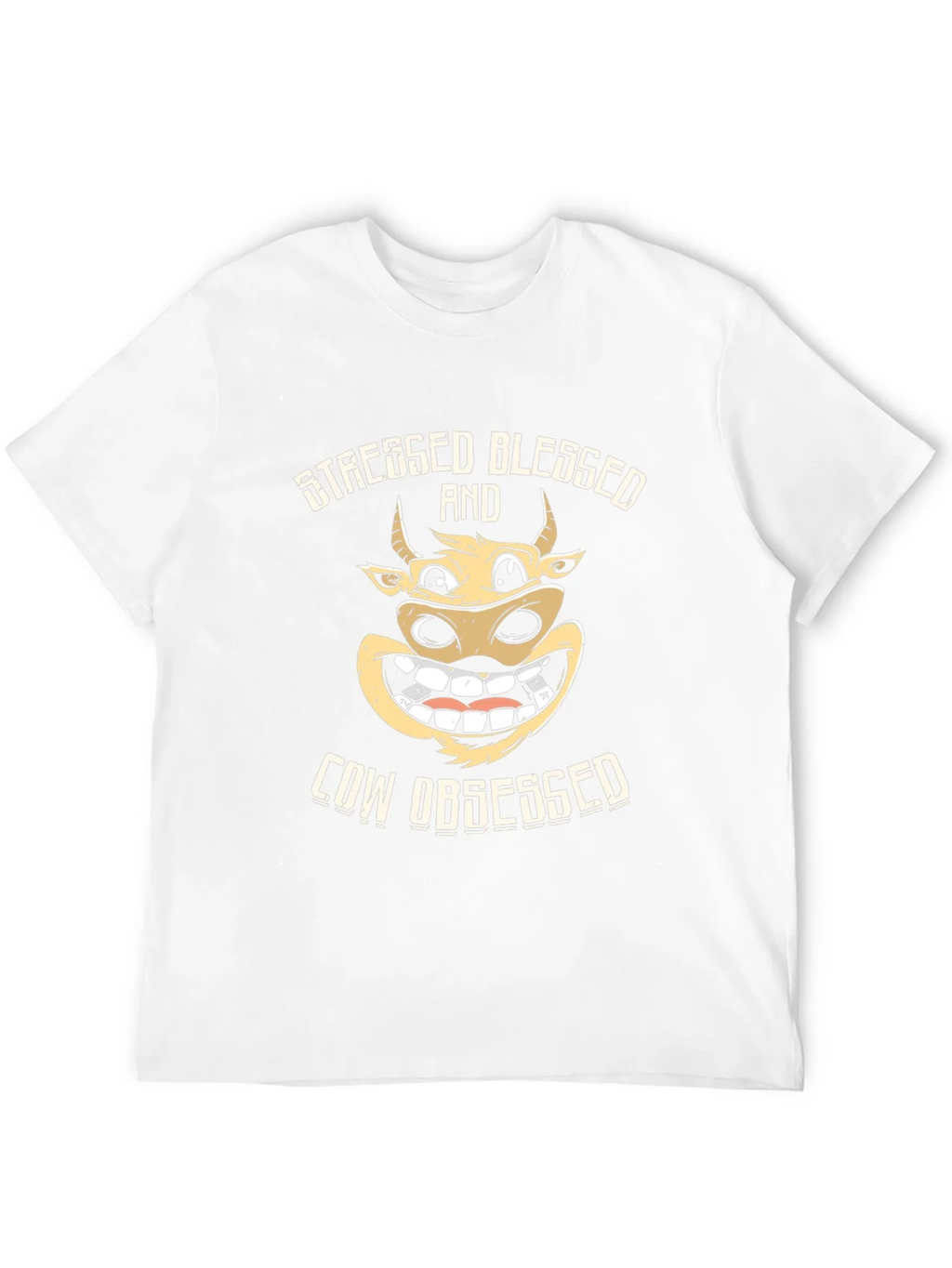 Stressed Blessed Cow Obsessed Black T-Shirt product image 11