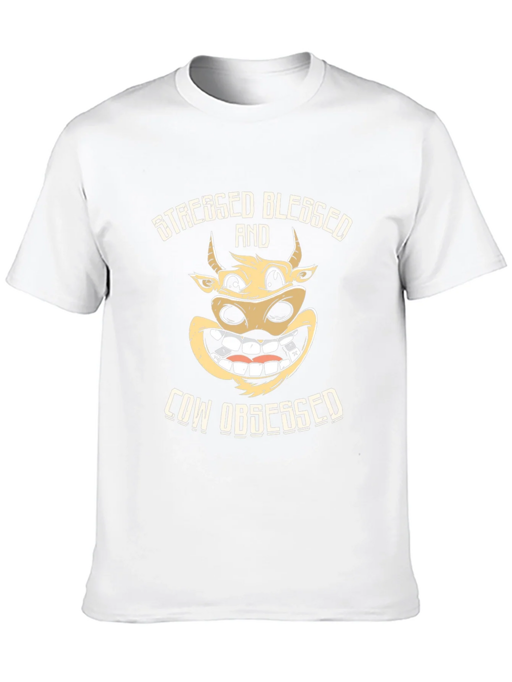 Stressed Blessed Cow Obsessed Black T-Shirt product image 9