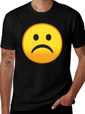 Sad Emoji Graphic Black T-Shirt product image 1