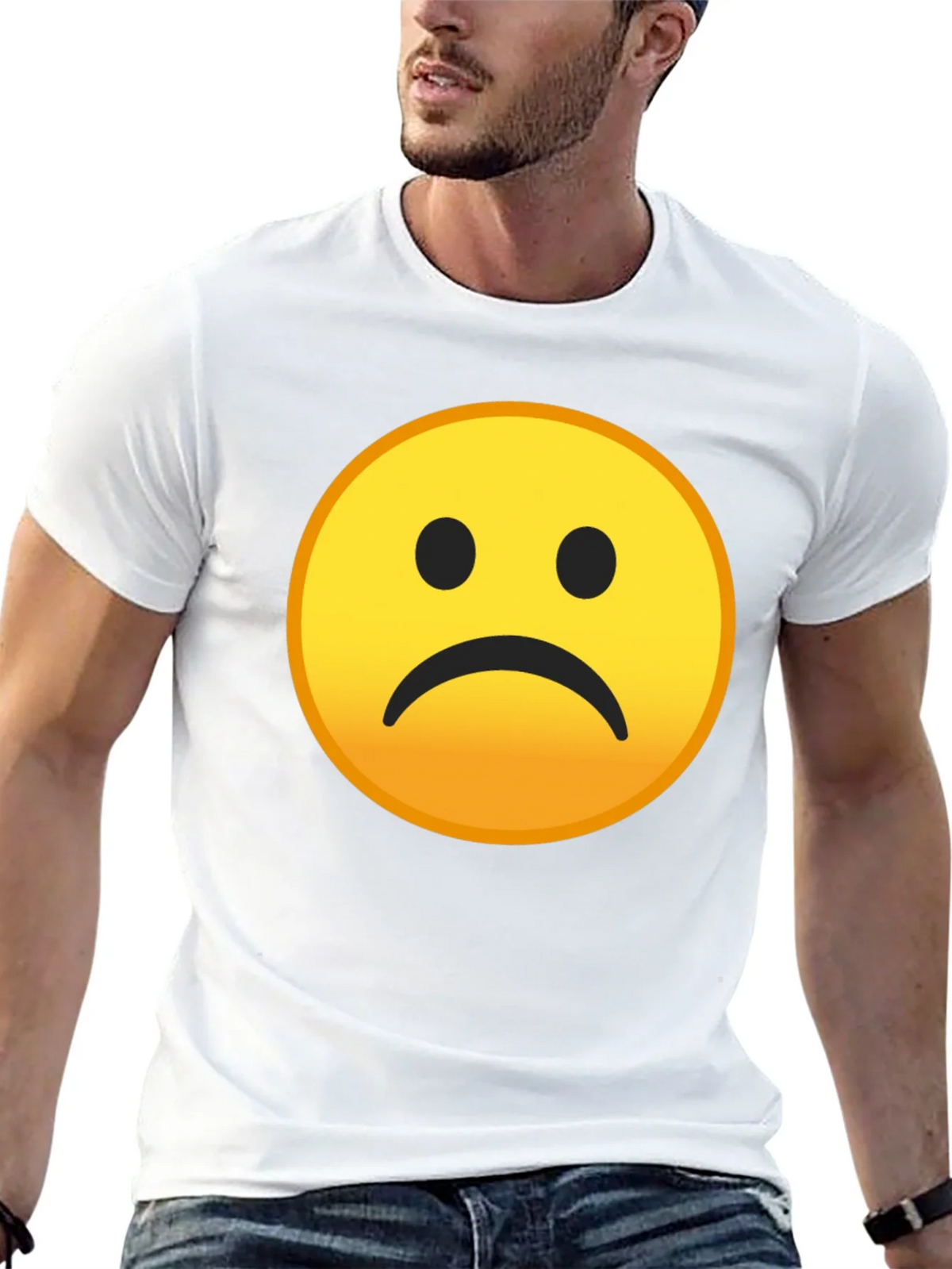 Sad Emoji Graphic Black T-Shirt product image 12