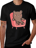 Cute Bear on Chair Graphic T-Shirt product image 1