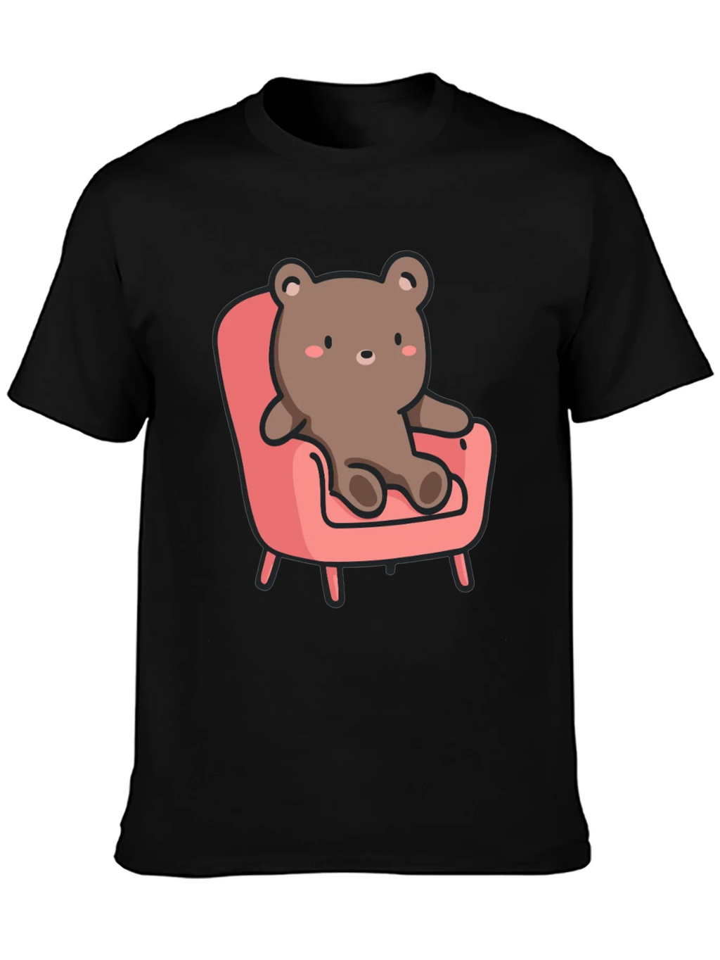 Cute Bear on Chair Graphic T-Shirt product image 3
