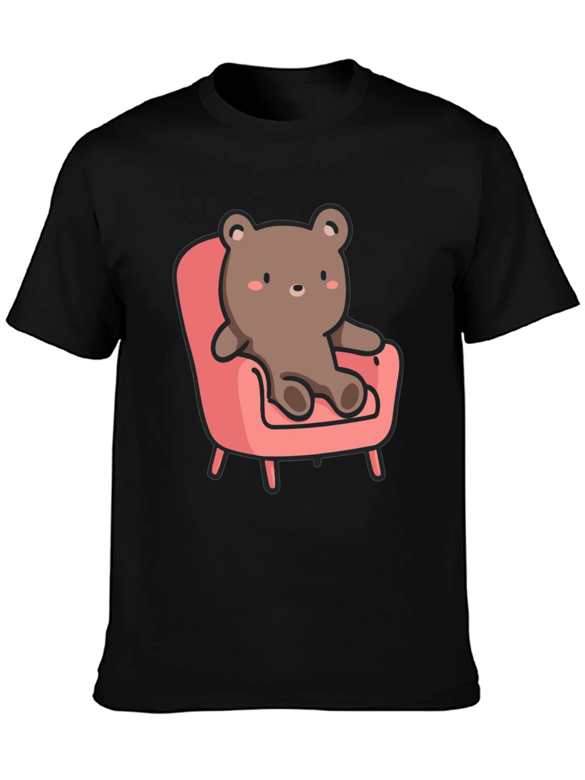 Cute Bear on Chair Graphic T-Shirt product image 3