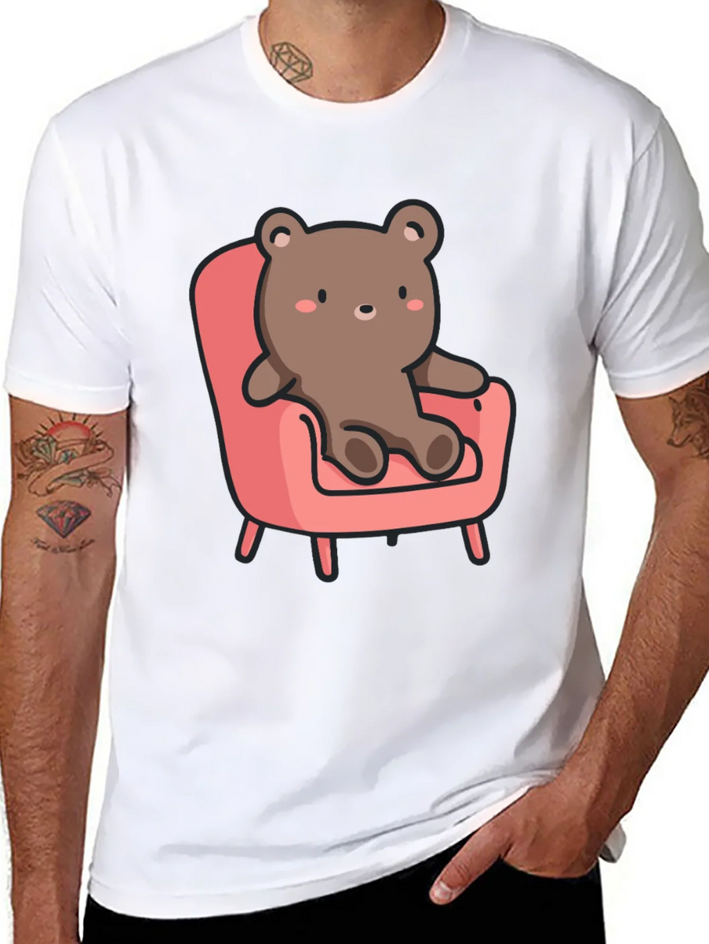Cute Bear on Chair Graphic T-Shirt product image 7