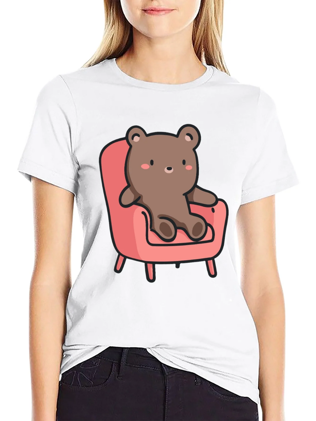Cute Bear on Chair Graphic T-Shirt product image 8